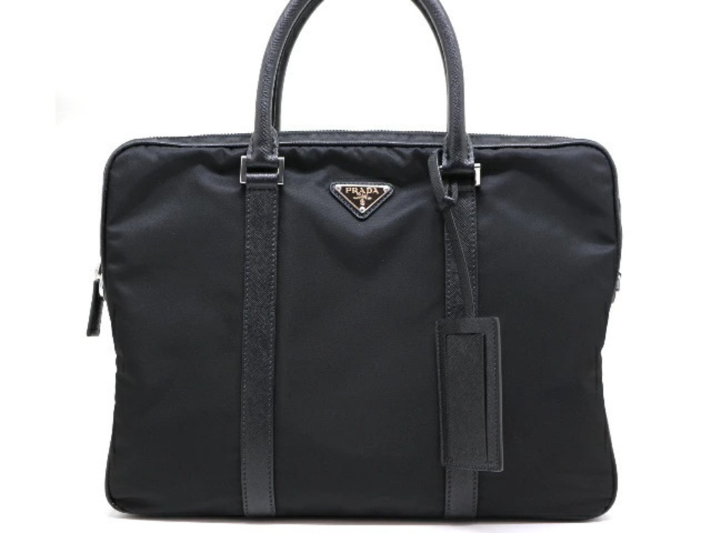 Prada Bag Briefcase Business Black Saffiano Leather